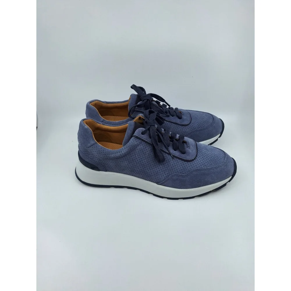 Peter Millar Wayfare Runner MF24XF80 Mens 10 Navy Suede Athletic Shoes - Picture 3 of 5
